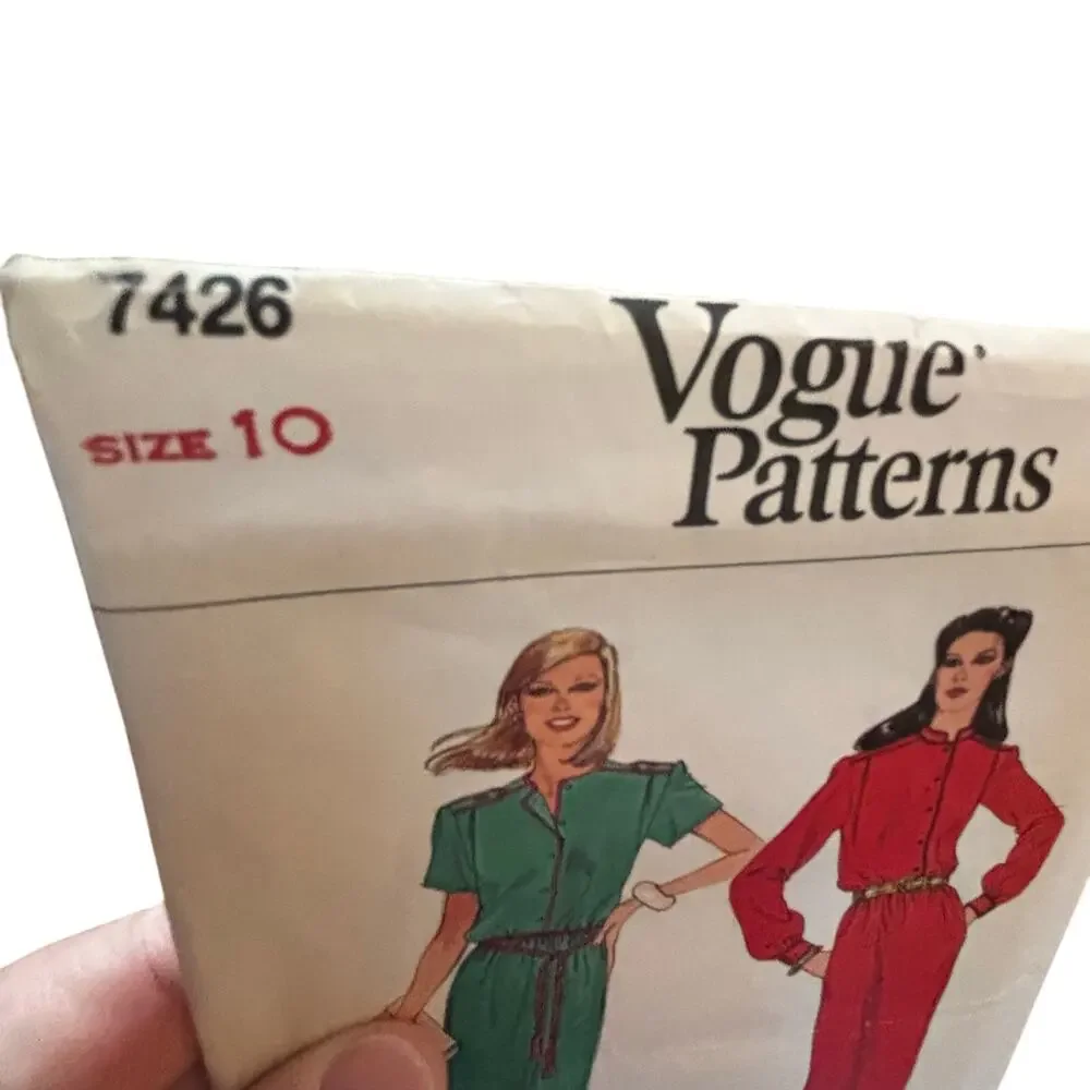 Vintage VOGUE PATTERN #7426 Size 10 sewing instructions uncut 1980s dress